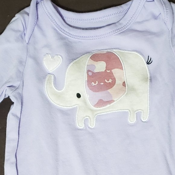 Cat Camo Outfit Set Elephant Pink Purple Pattern 3-6 Months First Impressions - Picture 2 of 3